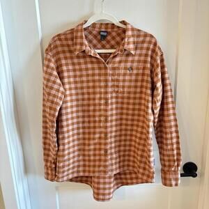 Patagonia Button-Up Long Sleeve Checker Collared Organic Cotton Red Shirt Sz S